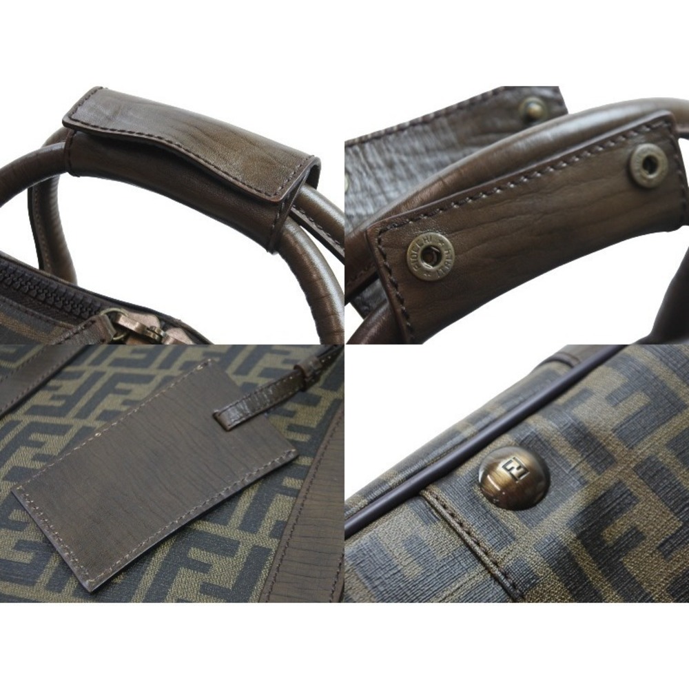 Fendi Tiger Hack Zucca Pattern Leather Handbag Br… - image 6